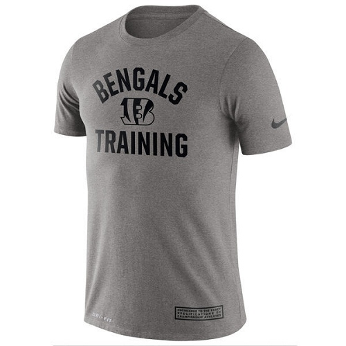 NFL Men's Cincinnati Bengals Nike Heathered Gray Training Performance T-Shirt